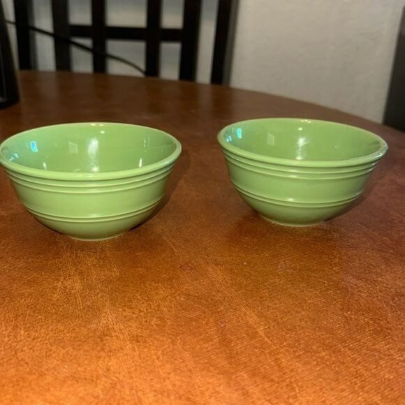 Set Of 2 Mainstays Stoveware Green Small  Bowls - Picture 1 of 6